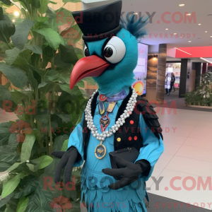Cyaan Woodpecker mascotte...