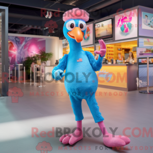 Cyan Flamingo maskot...