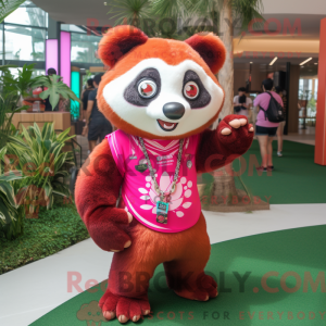 Postava maskota Pink Red...