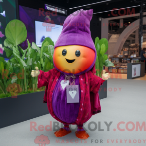 Magenta nepe maskot kostyme...