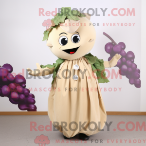 Beige Grape maskot drakt...