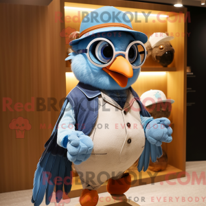 Peach Blue Jay Maskottchen...