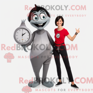 Gray Acrobat mascot costume...