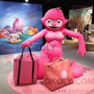 Pink Contortionist maskot...