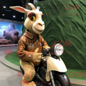 Tan Goat maskot kostume...