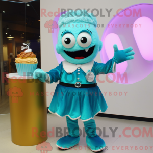 Turquoise Cupcake mascot...