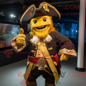 Guld pirat maskot kostume...
