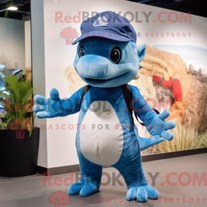 Blå Axolotls maskot kostume...