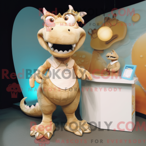 Tan Dragon mascottekostuum...