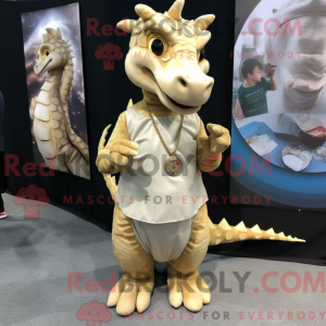Tan Dragon mascottekostuum...