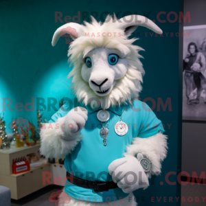 Cyan Angora Goat maskot...