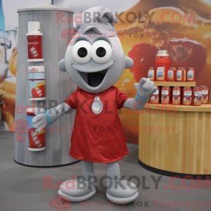 Grijze fles ketchup...