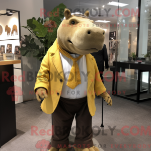 Gold Hippopotamus mascot...