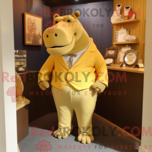 Gold Hippopotamus mascot...