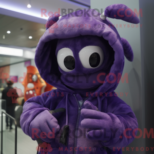 Fantasia de mascote de lagosta roxa com parca e gorros - Mascotes lagosta - REBROKO_323679 - RedBrokoly.com