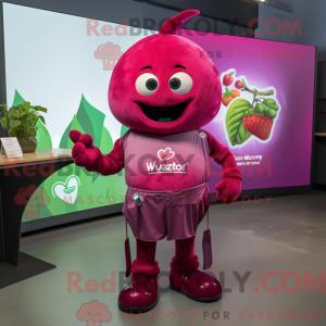 Magenta Bringebær maskot...