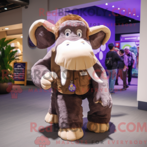 Lila Mammut Maskottchen...