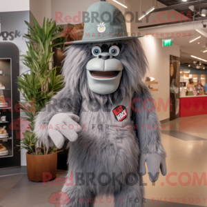 Grå Sasquatch maskot...