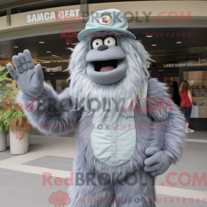 Grå Sasquatch maskot...