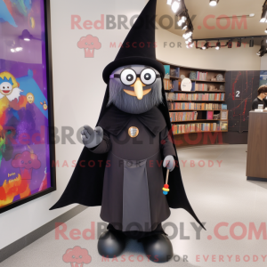 Black Wizard mascot costume...