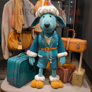 Teal Merino Sheep mascotte...