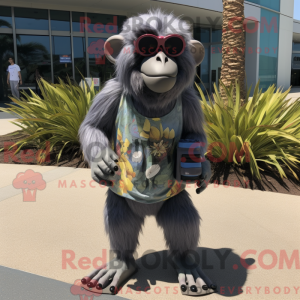 Gray Baboon mascot costume...