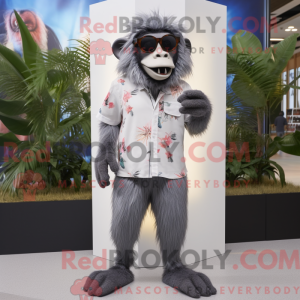 Gray Baboon mascot costume...