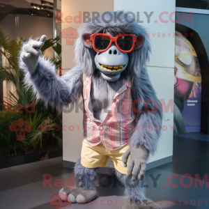 Gray Baboon mascot costume...