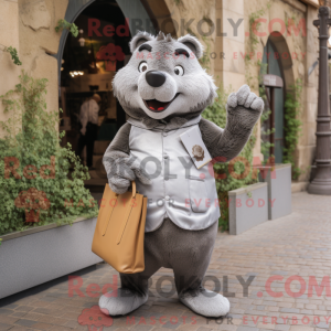 Sølv Beaver maskot kostume...