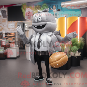 Silver Hamburger mascot...