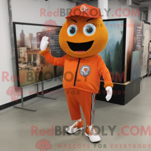 Orange Pizza mascot costume...