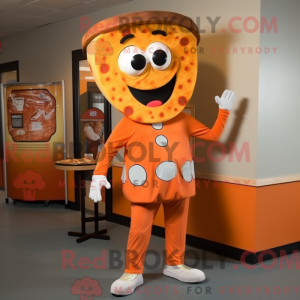 Orange Pizza mascot costume...
