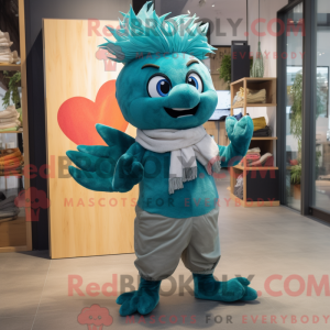 Teal Heart Maskottchen...