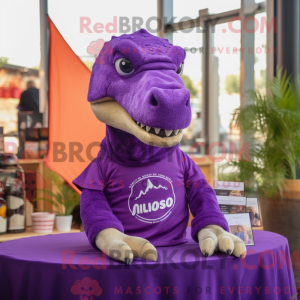 Purple Allosaurus mascot...