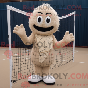 Beige Volleyball Net mascot...