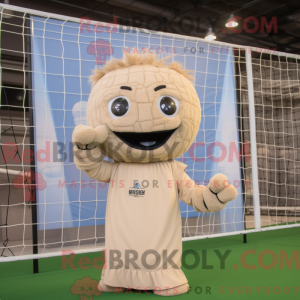 Beige Volleyball Net mascot...
