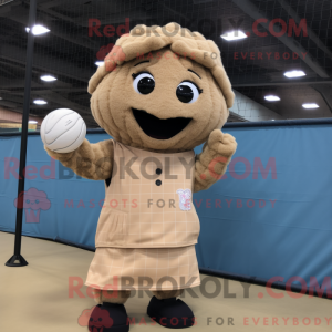 Beige Volleyball Net mascot...