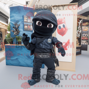 Black Ninja mascot costume...