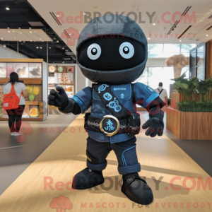 Zwart Ninja-mascottekostuum...