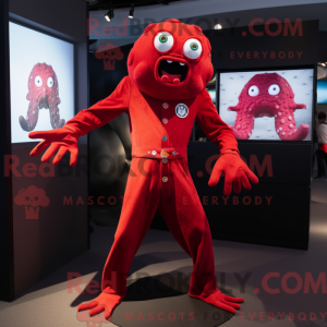 Rode Medusa mascottekostuum...