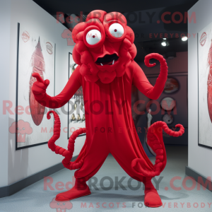 Rød Medusa-maskotdraktfigur...