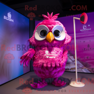 Magenta Uil-mascottekostuum...