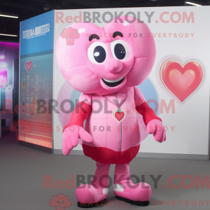 Pink Heart mascot costume...
