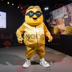 Gold Potato maskot drakt...