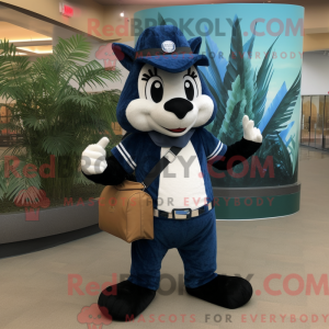 Navy Skunk mascot costume...