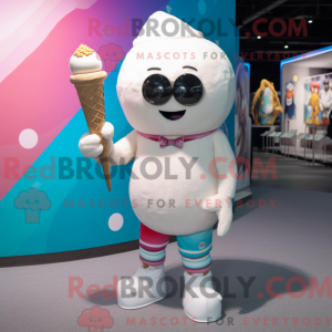 White Ice Cream Cone maskot...