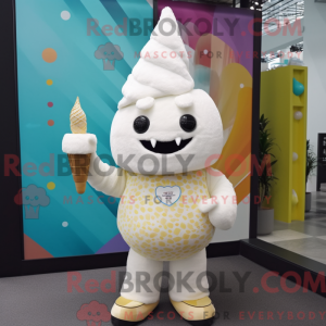 White Ice Cream Cone maskot...