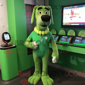 Máscara de cão verde com...