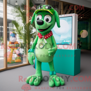 Groene hond mascottekostuum...