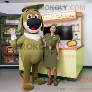 Olive Hot Dog mascot...